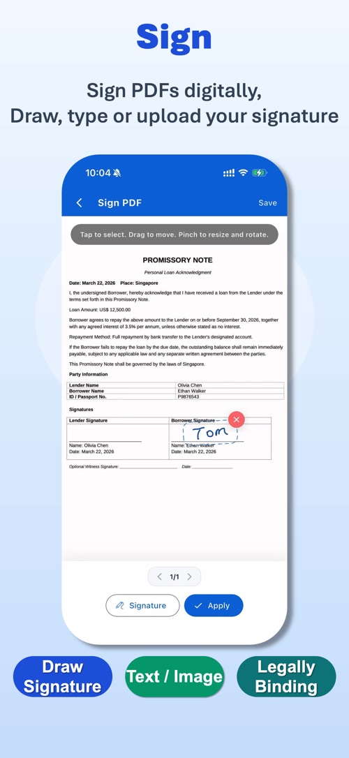 PDF Maker &mdash; Sign without printing