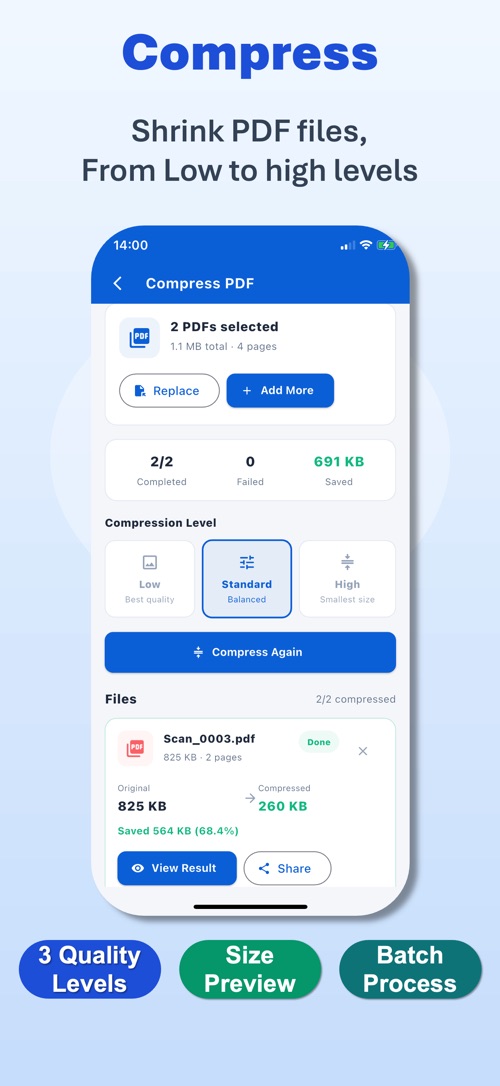 PDF Maker &mdash; Compress without ruining it